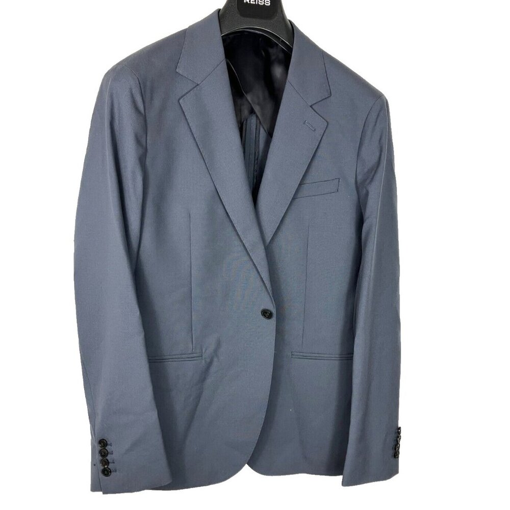 NWT $350 42 Reiss Bartley Textured Wool Single Breasted Slim Fit Blazer